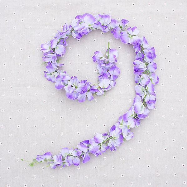

decorative flowers & wreaths 1 pcs artificial flower string long wisteria bean vine indoor and outdoor wedding studio stage set decoration 1