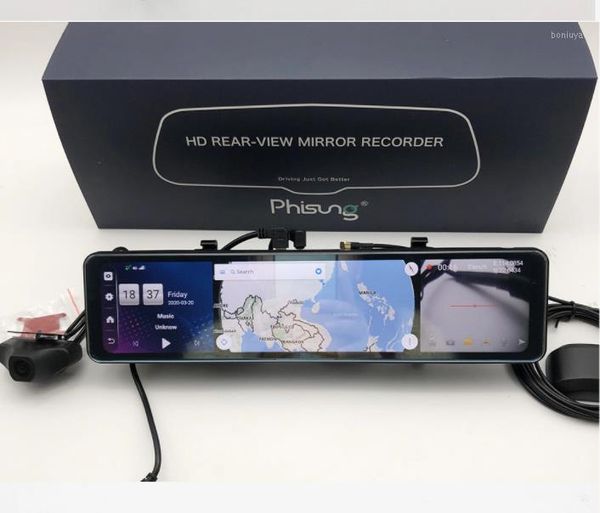 

car dvr dvrs phisung 12 inch mirror android 8.1 dash camera 1080p 300mm x 72mm 21mm1
