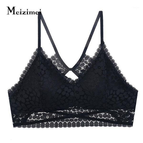 

meizimei triangle bras for women bra brassiere girl lingerie wireless intimate bralette super push up minimizer onesize1, Red;black