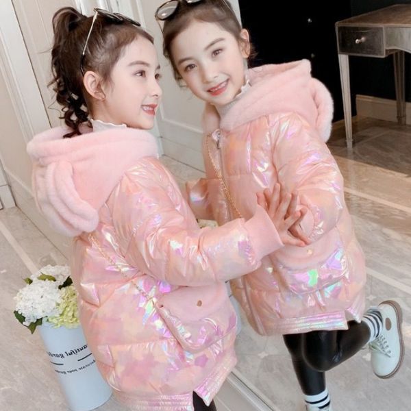 

2020 new korean version of foreign style bright face girls and down jacket girls' cotton padded winter clothes, Blue;gray