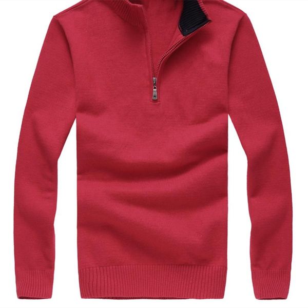 

men's sweaters big horse half zipper cotton stand collar sweater jersey pullover hombre pull homme men knitted, White;black
