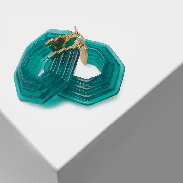 

geometric angular pendant with cool wind style drop earrings y19062703, Golden