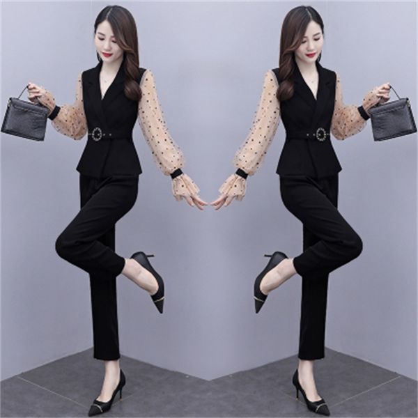 

goddess piece of women's clothing senior lady's office design pants and wholesale clothes femme vetement suit woman eucq, White