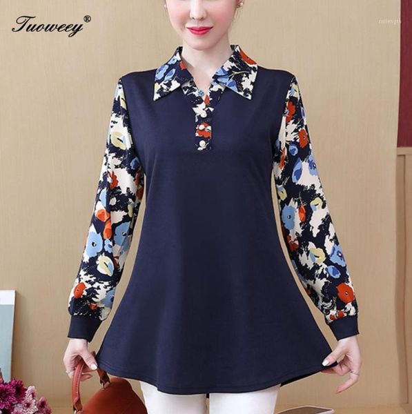 

female patchwork shirt womens office blouse fake collar ladies blue floral slim casual autumn warm shirts long sleeve 21, White