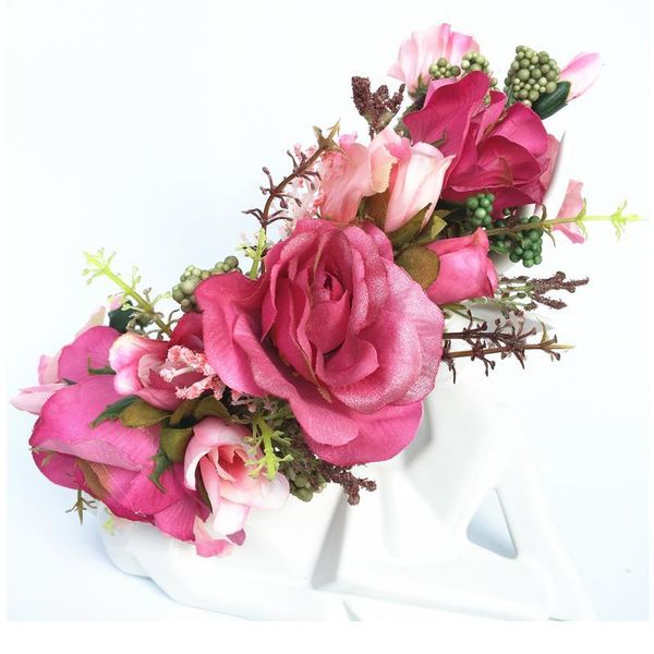 

morning glory rose flower crown floral headband festival garlands women girls hair accessories bride wedding flowe jllrld