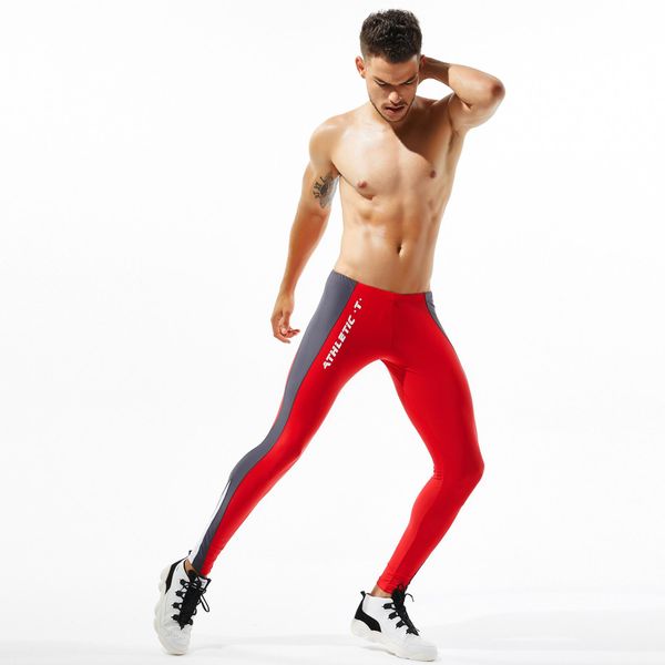 

mens designerfor sports leggings color panel high stretch surf pants kg-147, White;red