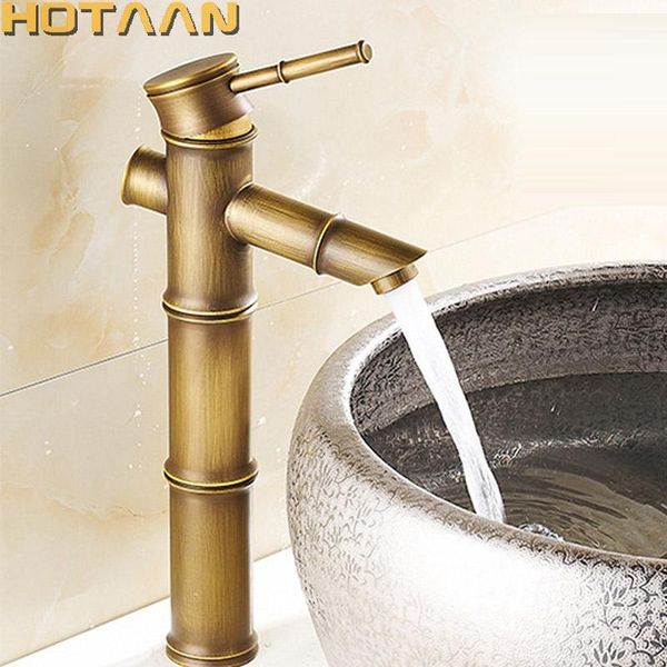 

basin faucet antique brass bamboo style faucet vintage bronze finish copper sink single handle and cold water tap1