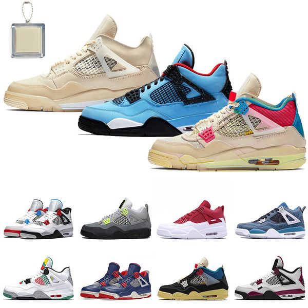 

jumpman 4 union travis scotts 4 sail 4s court purple satin\r\r mens womens basketball shoes black cat dio trainers sneakers, White;red