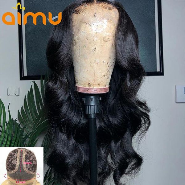 

hd transparent lace frontal wigs wavy lace front wig for black women t part 180% preplucked with baby hair brazilian wigs 13*1, Black;brown