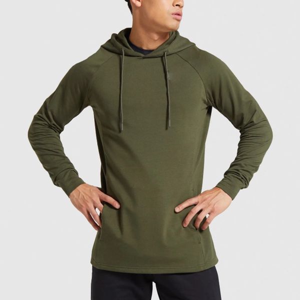 

sports gym athletic mens new green hoodies with middle pocket, Black