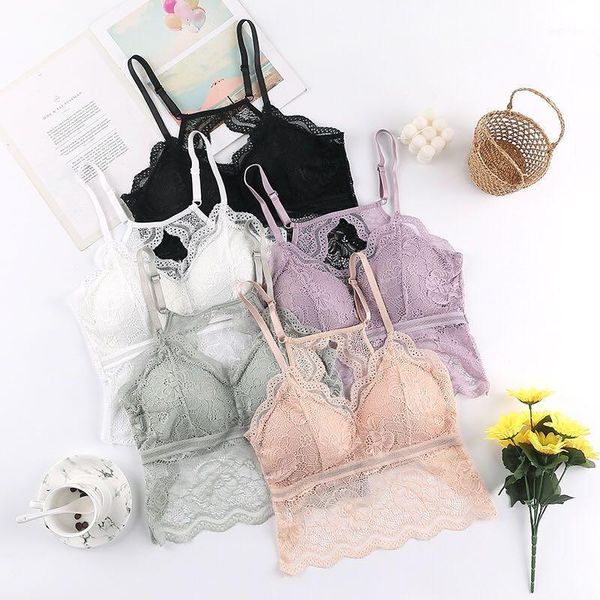 

lace lingerie wireless bra for women padded push up bralette female brassiere summer soft backless bras underwear1, Red;black