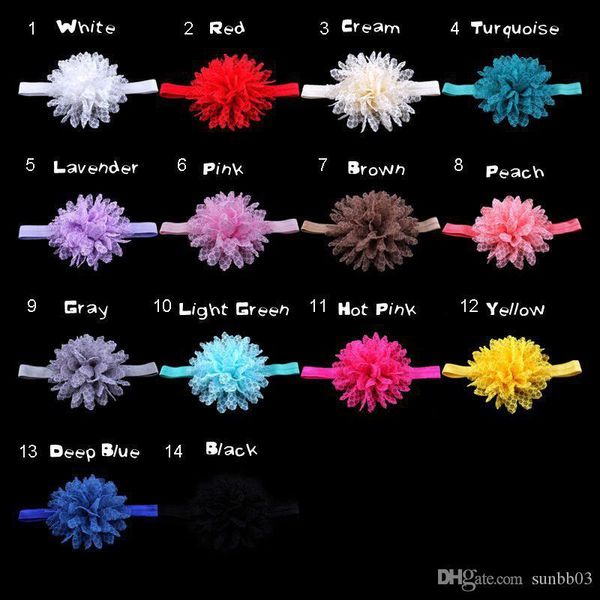 

factorypi1veurope fashion 14 colors baby head bands new lace flowers infant headband kids elastic headwear children hair accessory
