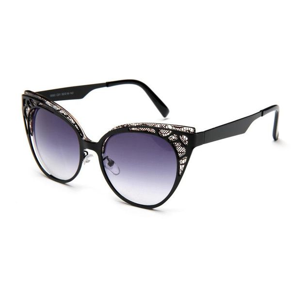 

sunglasses fashion real metal frame women brand designer retro vintage cat eye glasses sun, White;black