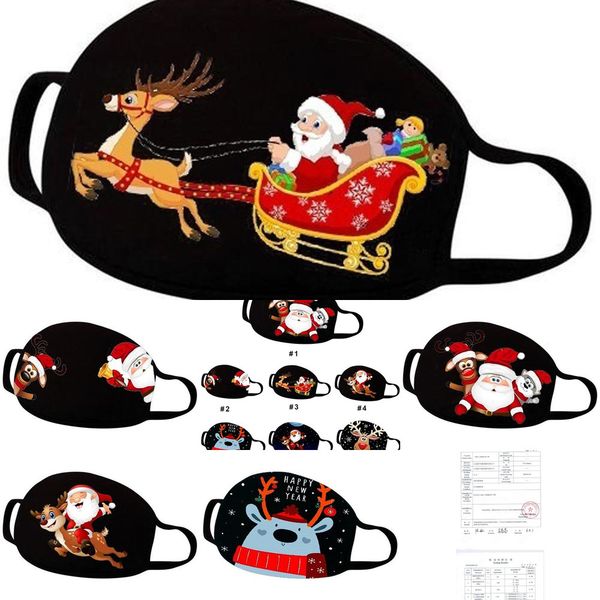 

washable christmas face masks xmas mouth cover reusable cartoon printed anti dust mask kid black polyestoutletzumr