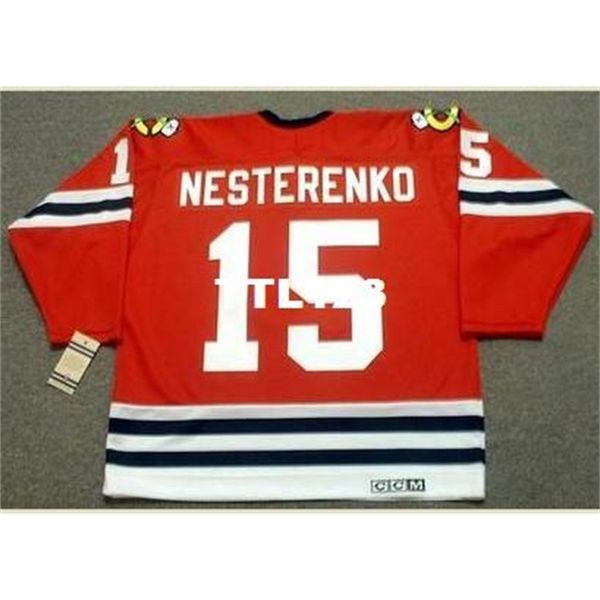 

mens #15 eric nesterenko chicago blackhawks 1963,1967 ccm vintage retro hockey jersey or custom any name or number retro jersey, Black