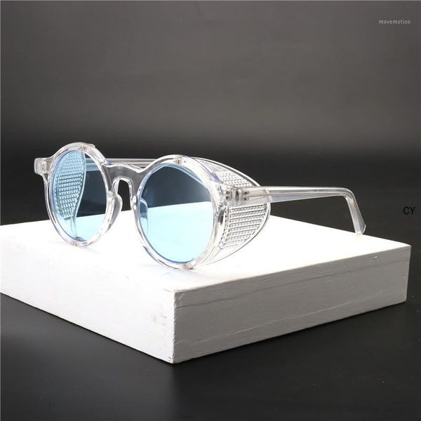 

2020 new fashion single bridge brand punk sunglasses for women unique metal round sun glasses female male eyewear fml1, White;black