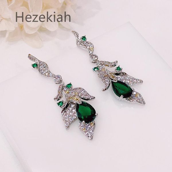 

hezekiah 925 tremella игла-леди благородные серьги с кисточкой ушной консол персонализированные моды зеленая блестящая танцевальная вечеринк, Golden