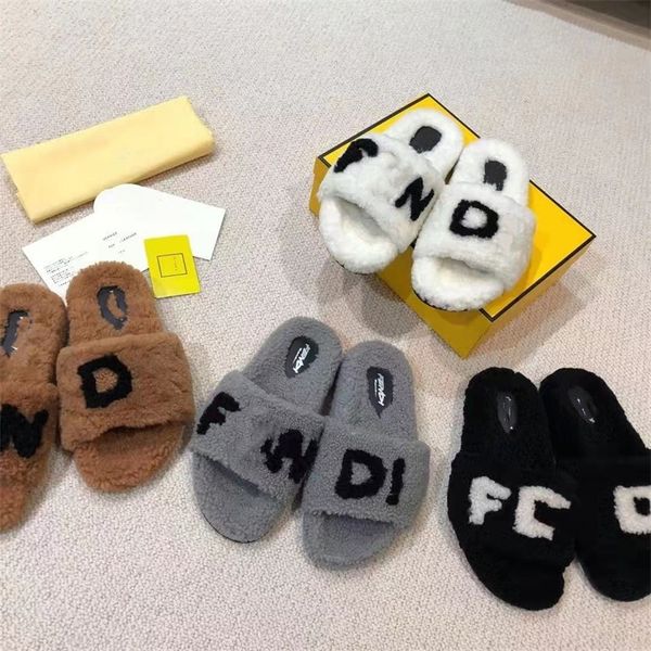 

70% OFF designer High version family wear thick bottomed lamb slotted wool slippers, versatile lazy flat shoes women, Gray