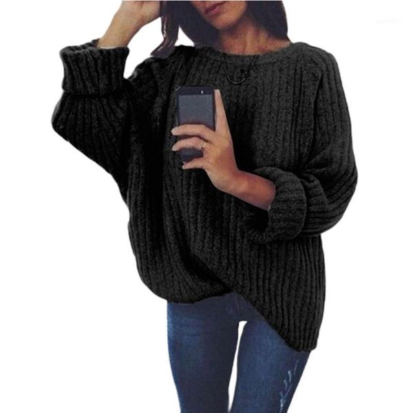 

casual women sweater solid color elegant fashion school baggy round neck cotton blend long sleeve daily loose autumn winter1, White;black