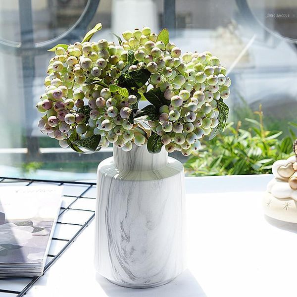 

decorative flowers & wreaths artificial white berry flower bouquet for wedding home decoration bride hand holding flowers1