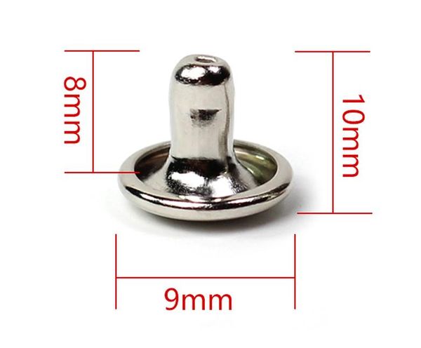 

new 100pcs leather rivet of metal silver round double rivet sewing head punk strap bracellet apparel decorative riveted 5mm9mm jllpra