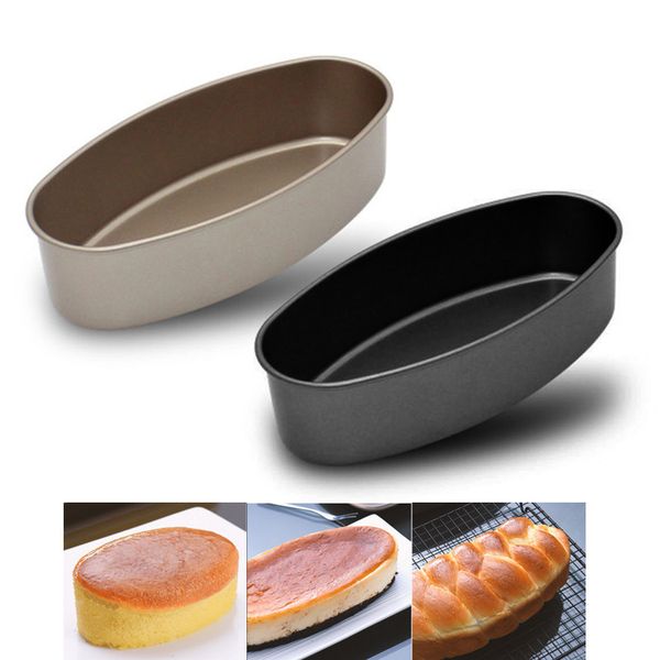 Forma oval Bandeja de cozimento nonstick, bolo pop moldes pão pão de molde de queijo lata de bolo, bolo panela cozinha cozinhar ferramenta de cozimento t200703