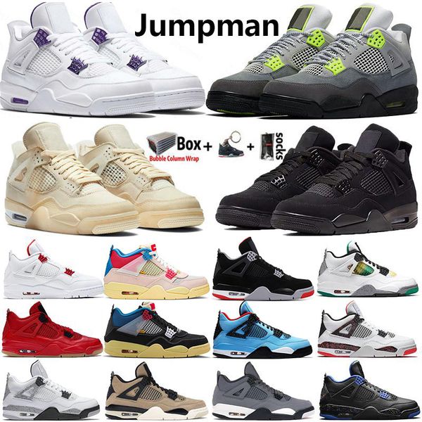 

4s sail guava ice noir neon 2020 black cat jumpman 4 basketball shoes court purple travis scotts white cement mens trainers sport sneakers