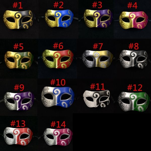 

retro halloween venetian masquerade roman masks party gladiator dance men half face mask props hha1387in stock124455