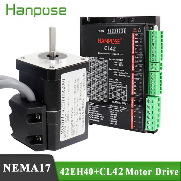 

stepper motor 42eh40a2001 hybrid step-servo motor nema 17 2a 0.4n.m + cl42 closed loop servo driver cnc controller kit