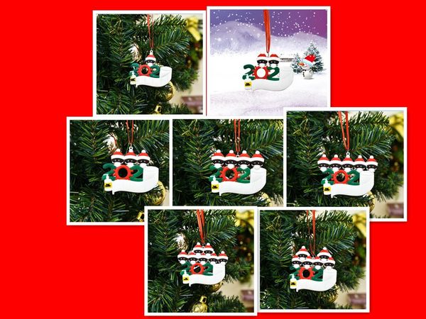 

2020 christmas party birthday for decoration black pendant quarantine family of 1-7 hangs ornament pandemic hand sanitiz