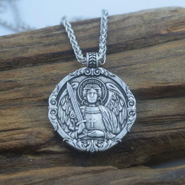 

chains sanlan 10pcs st. michael necklaces amulet, Silver
