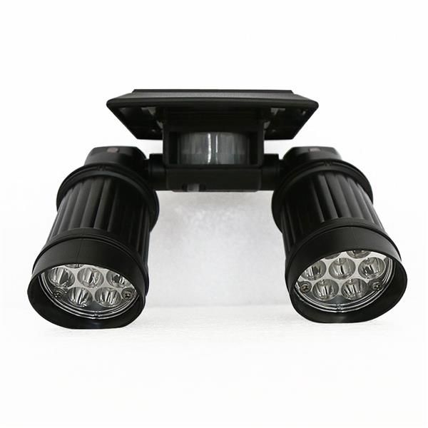 

dual-head sensor lamp solar power with human body sensor & light control black for living room, corridor, kitchen, bedroom lighting