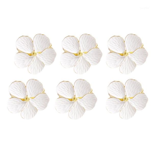 

6 pcs flower napkin buckle napkin ring ring, used for wedding, festival, banquet, daily party decoration1