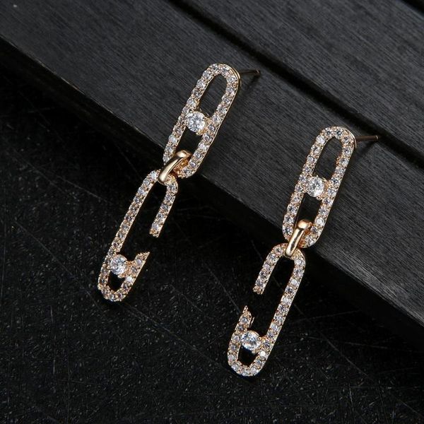 

luxury winding lines geometry full mirco paved microl zirconia naija wedding earring fashion jewelry e7993, Golden;silver