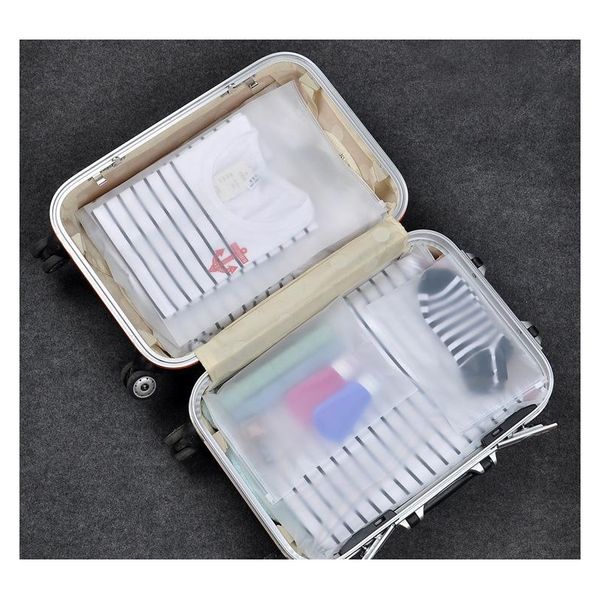 

travelling storage bag frosted thick plastic reclosable zipper poly bag organizer storage packaging bag for clothes jllwrf warmslove