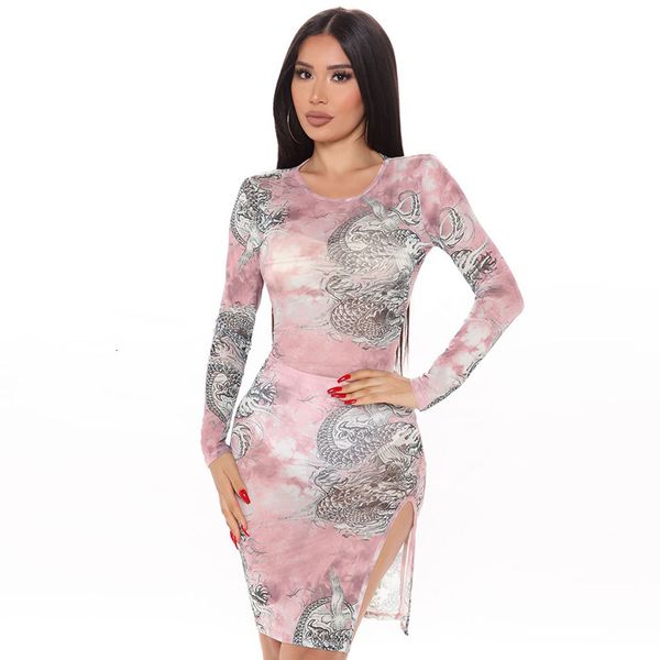 

autumn and winter 2021 gauze cheongsam with split ends