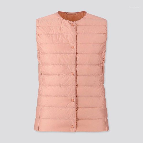 

8 colors women's warm vests ultra light down vest mafabric waistcoat portable warm sleeveless winter liner1, Black;white