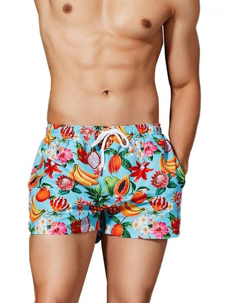 

fruit printed pockets beach shorts summer tropical style board shorts for men cozy sports 2019 men's new clothing1, White;black
