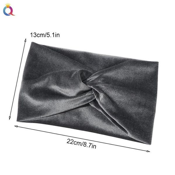 

donarsei vintage velvet cross headband for women fashion solid color elastic yoga turban bandage bandanas h qyluni