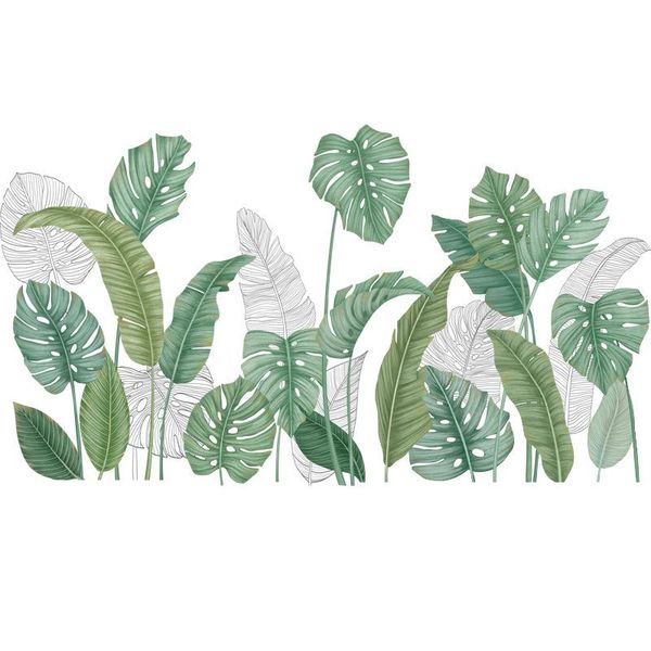 

green leaves wall stickers for bedroom living room dining room kitchen kids room diy vinyl wall decals door murals