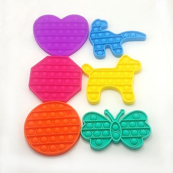 

dhl shipping round octagon heart dog dinosaur butterfly 2021 push pop bubble silicone pop it fidget toy
