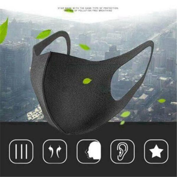 

black anti-bacterial mask mouth face mouth sponge pm2.5 anti-dust anti respirator masks dustproof washable reusable cover face dust 200 mdpu