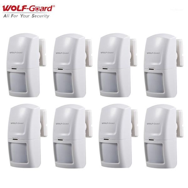

8pcs wolf-guard wireless pir motion sensor detector useful for home security anti-theft alarm system 3g/gsm host panel 433mhz1