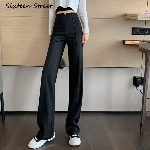 

women's pants & capris high waist loose slim straight suit women 2021 autumn gray casual trousers female korean clothing aesthetic y2k, Black;white