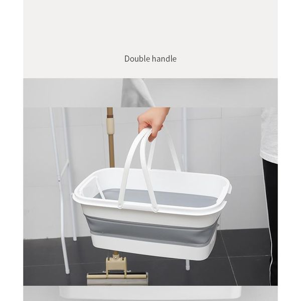 

foldable floor lazy mop bucket space saver collapsible portable bucket with handle wash basin big capicity household mo sqcydb