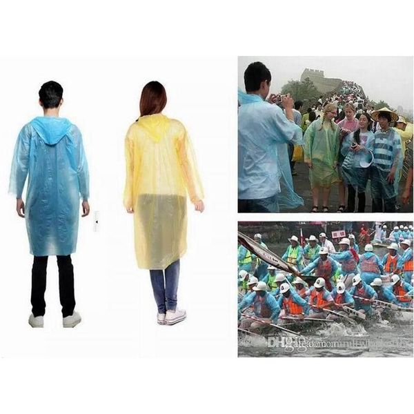 

3000pcs/lot disposable pe raincoat one-time emergency waterproof hood poncho travel camping must rain coat outdoor rainwear wngdk