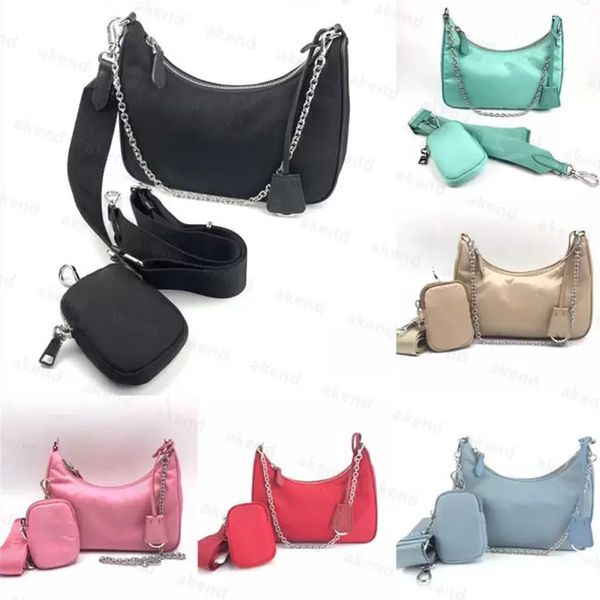 

prad bag 2020 shoulder bag for women luxury designer handbags bags chest pack lady tote chains presbyopic purse messenger bag handbags canva, Blue;pink