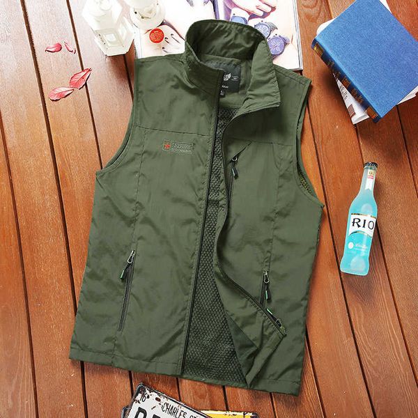 

men's quick drying multi bag vest function, Black;white