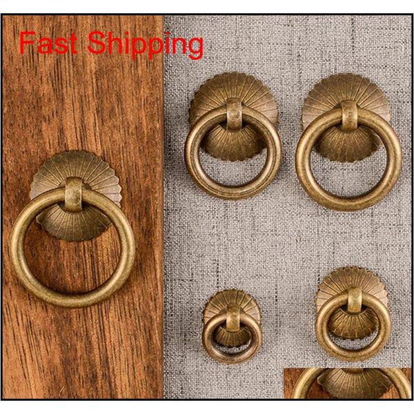

vintage brass kitchen cabinet ring knobs pulls small drawer cupboard wardrobe door pull hand qylztz bde_luck