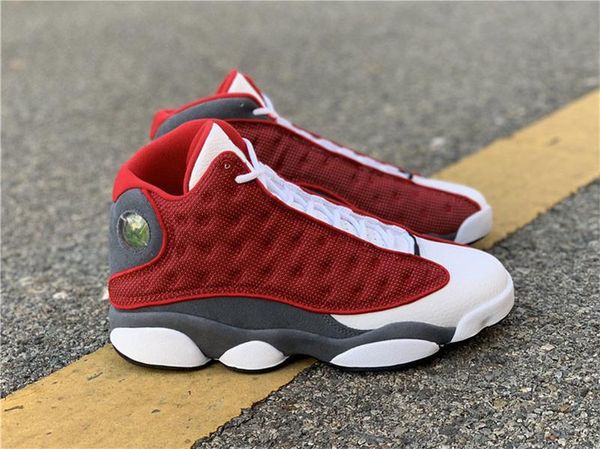 

air authentic 13 red flint sneakers gym red flint grey retro carbon fiber shank reflective men outdoor sports shoes with box